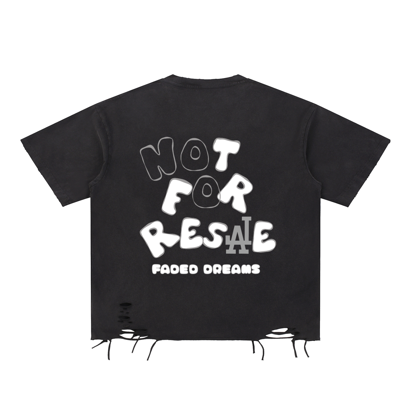 Faded Dreams “Not for Resale” Distressed hem tshirt