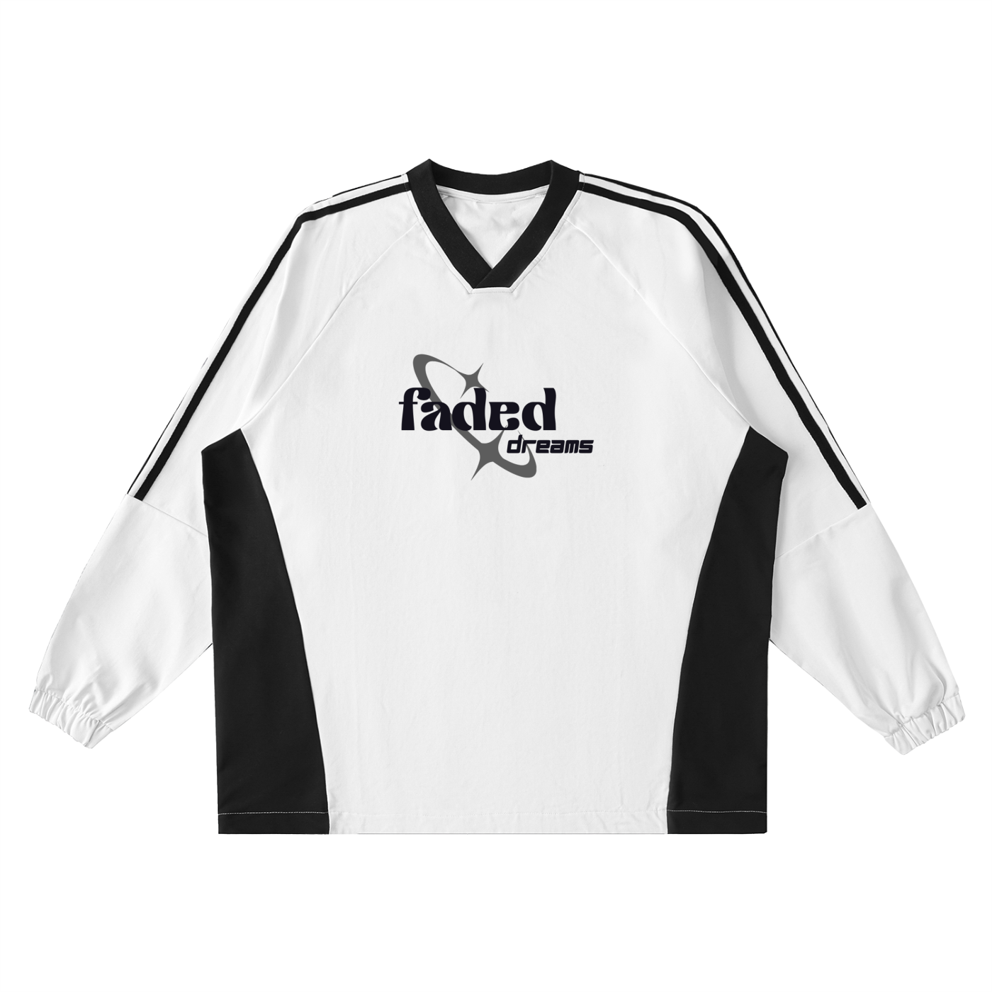Faded Dreams V-neck Pullover white